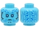 Part No: 3626cpb3221  Name: Minifigure, Head Alien SW Mythrol, Dark Azure Eyes and Contour Lines, Blue Spots on Forehead and Back, Frown Pattern - Hollow Stud