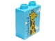 Part No: 4066pb628  Name: Duplo, Brick 1 x 2 x 2 with Giraffe Height Chart and Clouds Pattern