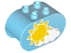Lot ID: 131745461  Part No: 4198pb26  Name: Duplo, Brick 2 x 4 x 2 Rounded Ends with Sun and Cloud and Rain Cloud Pattern