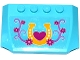 Part No: 52031pb109  Name: Wedge 4 x 6 x 2/3 Triple Curved with Horseshoe, Heart, Flowers and Stems Pattern (Sticker) - Set 41125