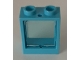 Part No: 60592c02  Name: Window 1 x 2 x 2 Flat Front with Trans-Light Blue Glass (60592 / 60601)