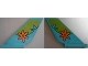 Part No: 6239pb066  Name: Tail Shuttle with Lime Arc with Medium Azure Splash and Orange Flower Pattern on Both Sides (Stickers) - Set 75901