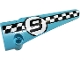 Part No: 64393pb041  Name: Technic, Panel Fairing # 6 Long Smooth, Side B with '9' and Checkered Black and White Pattern (Sticker) - Set 42059