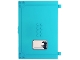 Part No: 65196pb07  Name: Container, Book Cover Half, 16 x 12 x 2 2/3 (Storybook Adventures) with Name Label with Dark Blue Nokk Silhouette on White Background Pattern (Sticker) - Set 43189