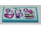 Part No: 87079pb0887  Name: Tile 2 x 4 with Menu with Number 2 and 3 and Mug, Milkshake and Cake Pattern (Sticker) - Set 41336