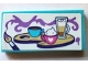 Part No: 87079pb1200  Name: Tile 2 x 4 with Paint Brush, Medium Lavender Paint, and Coffee Drinks on Palette Pattern (Sticker) - Set 41336