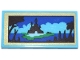 Part No: 87079pb1511  Name: Tile 2 x 4 with Landscape Picture of Castle on Island, Clouds, Trees in Foreground, Gold Frame Pattern (Sticker) - Set 43263