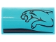 Part No: 88930pb127L  Name: Slope, Curved 2 x 4 x 2/3 with Bottom Tubes with Black Stripe and Leaping Jaguar on Medium Azure Background Pattern Model Left Side (Sticker) - Set 76898