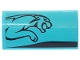 Part No: 88930pb127R  Name: Slope, Curved 2 x 4 x 2/3 with Bottom Tubes with Black Stripe and Leaping Jaguar on Medium Azure Background Pattern Model Right Side (Sticker) - Set 76898