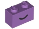Lego part: Brick 1 x 2 with Black Smile Curved Line Pattern