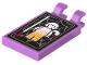 Part No: 30350bpb211  Name: Tile, Modified 2 x 3 with 2 Open O Clips with White and Yellow Monkie King Minifigure and Silver Spider Web on Black Background Pattern (Sticker) - Set 80022