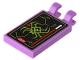 Part No: 30350bpb215  Name: Tile, Modified 2 x 3 with 2 Open O Clips with Lime Spider, Red and White Arrows and 'JECR' on Black Background Pattern (Sticker) - Set 80022