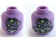 Part No: 3626pb2814  Name: Minifigure, Head Dual Sided Male, Lime and Dark Purple Eyes and Grin with Fangs / Silver Breathing Apparatus Pattern
