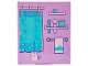 Lot ID: 402686379  Part No: 42509pb04  Name: Glass for Window 1 x 6 x 6 Flat Front with Dark Azure and Medium Azure Shower Curtain with Silver Pole and Rings, Lavender Cat, Towel and Shelves with Brushes Pattern