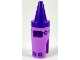 Lot ID: 195944580  Part No: 48544pb01  Name: Minifigure, Headgear Head Cover, Costume Crayon with Molded Dark Purple Tip and Flowers Pattern