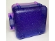 Part No: 64454c01  Name: Container, Box 3 x 8 x 6 2/3 with Glitter Trans-Purple Front (64454 / 64462)