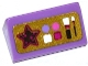 Part No: 85984pb078  Name: Slope 30 1 x 2 x 2/3 with Star, Makeup and Brushes on Gold Background Pattern (Sticker) - Set 41063