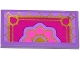 Part No: 87079pb0203  Name: Tile 2 x 4 with Gold, Magenta, Dark Pink and Lavender Oriental Rug Pattern (Sticker) - Set 41061