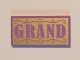 Part No: 87079pb0302  Name: Tile 2 x 4 with Medium Lavender 'GRAND' on Gold Background Pattern (Sticker) - Set 41101