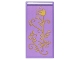 Part No: 87079pb1192  Name: Tile 2 x 4 with Medium Lavender Blanket with Gold Flowers, Stems, and Leaves Pattern (Sticker) - Set 43205