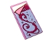 Part No: 87079pb1392L  Name: Tile 2 x 4 with Bright Light Blue Blanket with Crown, Magenta Filigree and Sparkles, Folded Bright Pink Corner, White Bedsheet Pattern Model Left Side (Sticker) - Set 41152