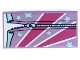 Part No: 87079pb1415  Name: Tile 2 x 4 with Medium Lavender Sleeping Bag with Light Aqua Stars, Magenta and White Stripes Pattern (Sticker) - Set 41681