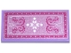 Part No: 87079pb1458  Name: Tile 2 x 4 with Metallic Pink Rug with Magenta Border and Filigree, White Snowflake and Outline Pattern (Sticker) - Set 43244