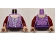 Part No: 973pb5340c01  Name: Torso Female Dress with Lavender Corset Top and Dark Purple Plant Stems, Light Nougat Neck Pattern / Dark Red Arms / Light Nougat Hands