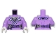 Part No: 973pb5481c01  Name: Torso Female Robe with White Trim, Dark Purple Belt, Silver Buckle and Scarf Pattern / Medium Lavender Arms / White Hands