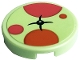 Part No: 14769pb582  Name: Tile, Round 2 x 2 with Bottom Stud Holder with Cushion with Black Button, Coral and Orange Dots Pattern (Sticker) - Set 41754