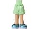 Part No: 1826cc00pb017  Name: Mini Doll Hips and Shorts Folded Hem with Molded Medium Tan Legs and Printed Metallic Light Blue Shoes with White Laces and Soles Pattern - Thin Hinge