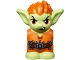 Part No: 28614pb02  Name: Body / Head Goblin with Pointed Ears and Orange Spiked Hair and Tunic with Utility Belt with Goblin Eye Buckle, Chain and Hook Pattern