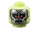 Part No: 3626cpb3200  Name: Minifigure, Head Alien Silver Skull with Red Eyes Pattern - Hollow Stud