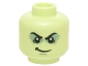 Part No: 3626pb1388 Name: Minifigure, Head Male Black Bushy Eyebrows, Shadowed Eyelids, White Pupils, Smirk Pattern Part No: 3626pb1388 Name: Minifigure, Head Male Black Bushy Eyebrows, Shadowed Eyelids, White Pupils, Smirk Pattern