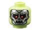 Part No: 3626pb3200  Name: Minifigure, Head Alien Silver Skull with Red Eyes Pattern