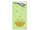 Part No: 87079pb1195  Name: Tile 2 x 4 with Yellowish Green Blanket with Gold Lotus Flower and Stars Pattern (Sticker) - Set 43205
