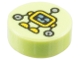 Part No: 98138pb453  Name: Tile, Round 1 x 1 with Yellow Robot with Metallic Light Blue Eyes and Mouth, Silver Hands Pattern