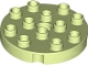 Part No: 98222  Name: Duplo, Plate Round 4 x 4 with Hole with Locking Ridges