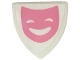 Lego part: Minifigure, Shield Triangular Short with Dark Pink Comedy Theater Mask Pattern (Sticker) - Set 41682