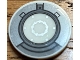 Lego part: Tile, Round 3 x 3 with Silver and Dark Silver Arc Reactor Pattern (Sticker) - Set 76190