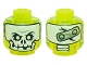 Part No: 3626pb1392  Name: Minifigure, Head Alien Ghost with White Skull Face, Yellowish Green Eyes, and Metal Plate on Back Pattern