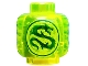Part No: 3626pb1660 Name: Minifigure, Head without Face with Dark Green Dragon in Circle Pattern Part No: 3626pb1660 Name: Minifigure, Head without Face with Dark Green Dragon in Circle Pattern