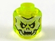 Part No: 3626pb3346  Name: Minifigure, Head Alien Ghost with White and Yellowish Green Skull Face and Fangs Pattern