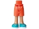 Part No: 1826fc00pb010  Name: Mini Doll Hips and Shorts with Molded Medium Nougat Legs and Printed Dark Turquoise Shoes with White Laces and Soles Pattern - Thin Hinge