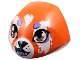 Lego part: Creature Head Large Smooth with 6 Studs and Axle Holder on Back with Medium Nougat Eyes, White Muzzle and Fur, Black Nose, Medium Lavender Tongue, Spots, and Eye Shadow Pattern