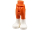 Part No: 67072c00pb022  Name: Mini Doll Hips and Trousers with Back Pockets with Molded White Lower Legs / Boots Pattern - Thin Hinge