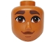 Part No: 111218  Name: Mini Doll, Head Friends Male Large with Dark Brown Thick Eyebrows, Reddish Brown Eyes, Lips and Chin Dimple Pattern