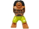 Part No: 29780c01pb02  Name: Body Giant, Maui with Lime Shorts and Black Hawaiian Tattoos, Lassoing the Sun, Moana on Canoe, and Pulling Up the Sky Pattern