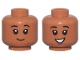 Part No: 3626pb3618  Name: Minifigure, Head Dual Sided Child, Thin Black Eyebrows, Closed Mouth Smile / Open Mouth Smile Pattern