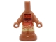 Part No: 65224pb022  Name: Micro Doll, Body with Molded Tan Pants and Printed Dark Red, Red and Reddish Orange Tube Top and Sash, Sienna Feet Pattern